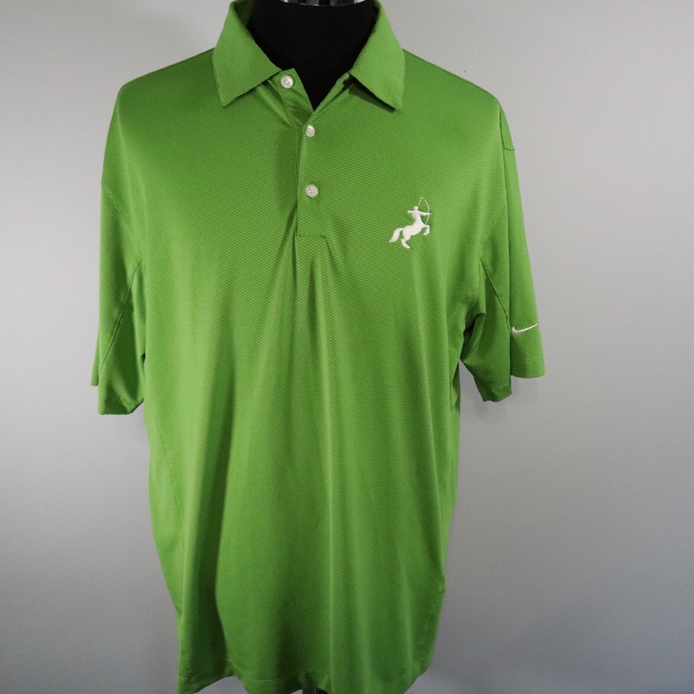 Nike Golf Polo Shirt Mens Large Dri-Fit Performance Green Short Sleeve - Centaur